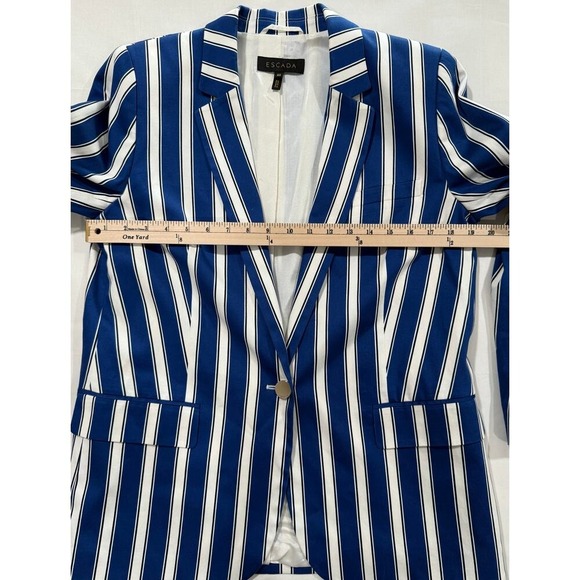ESCADA Cabana Blazer Blue Stripe Women's Size 40 (US size 10) (087) - Picture 8 of 12